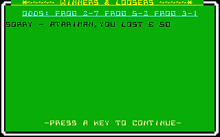 Frog Race atari screenshot